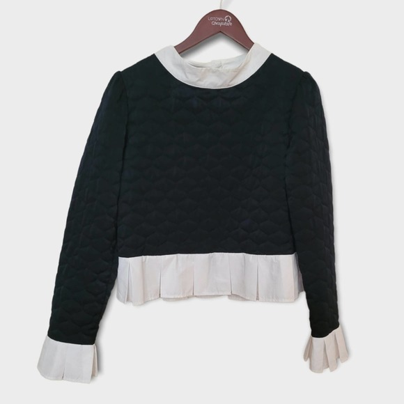Kathrine Kidd Quilted Navy Blue Long Sleeved Sweater  Size Large - Picture 1 of 9
